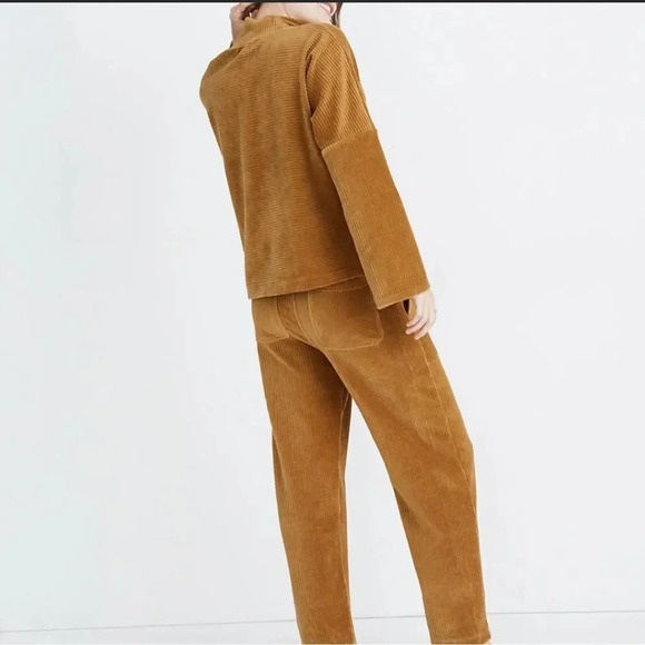 Madewell Texture & Thread Velour Corduroy Mockneck Top XS Boxy Comfort - Picture 3 of 12